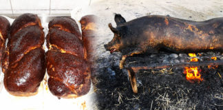 Tradiții de Crăciun în Oltenia. De Ignat, porcul se pârlește la foc de paie, iar cozonacul pufos se face cu trudă