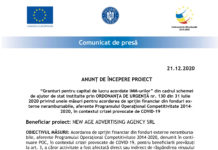 ANUNȚ DE ÎNCEPERE PROIECT