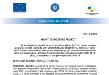 ANUNȚ DE ÎNCEPERE PROIECT